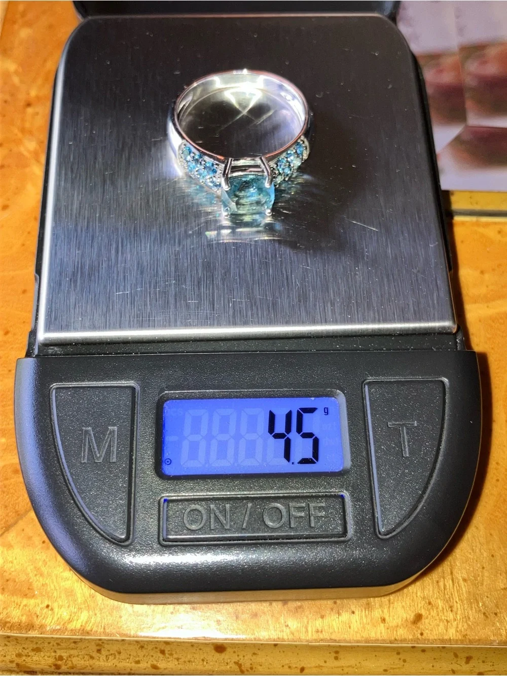 Teal Fluorite London Blue Topaz Ring Size 10